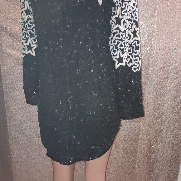 Star Sequin Long-sleeved Shirt/Blouse. Formal-Weddong & Etc. - Picture 5 of 5